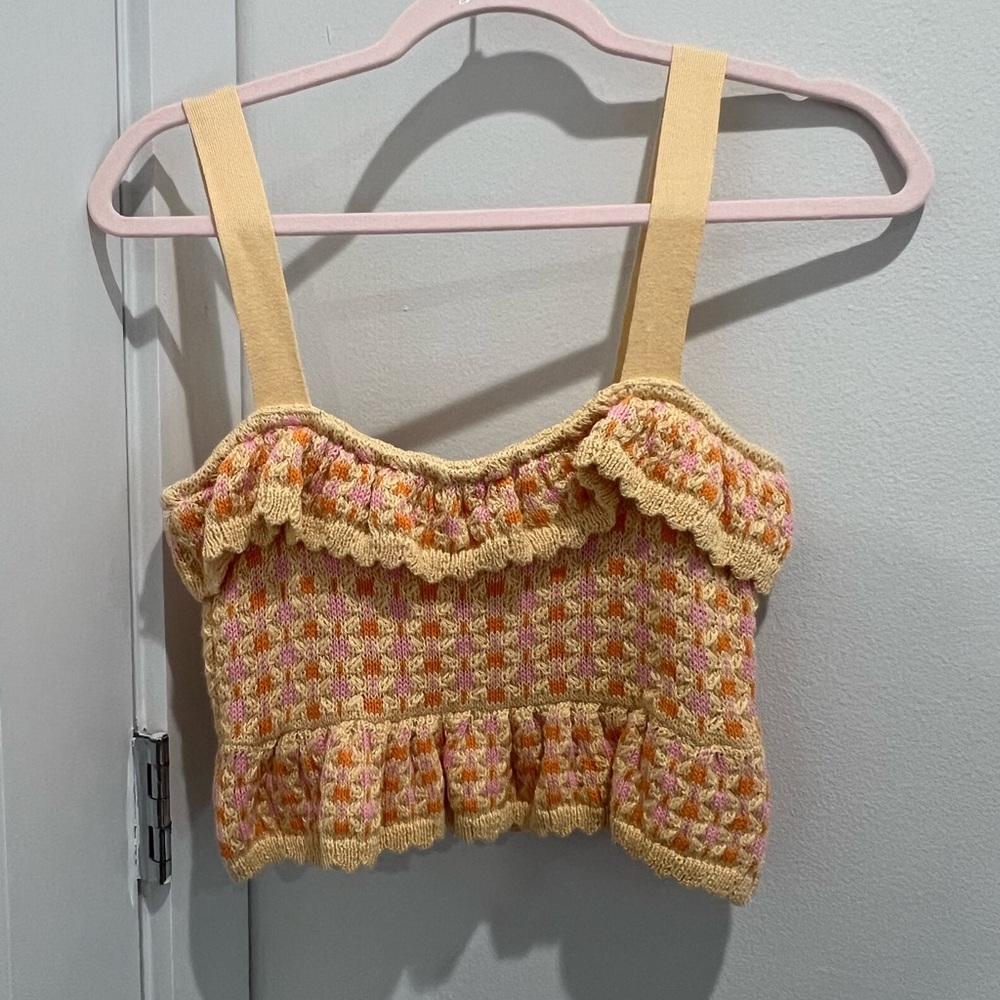 zara crochet knit tank